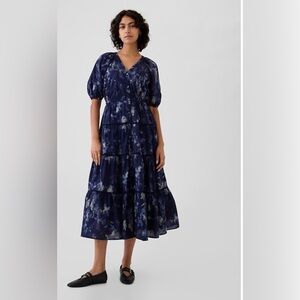 GAP Floral dress - blue small petite